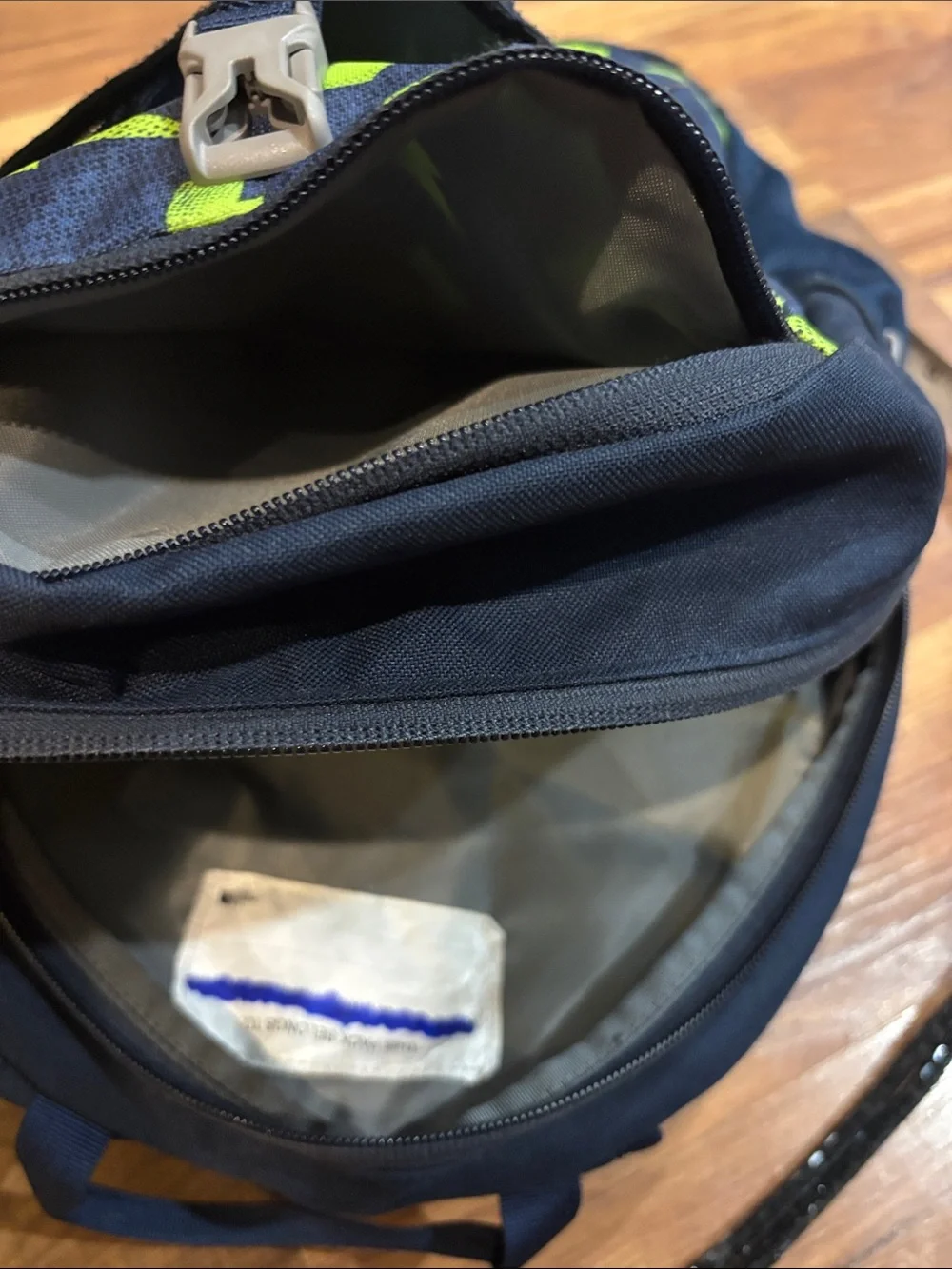 The North Face Black Backpack with Neon Green Lightning Print